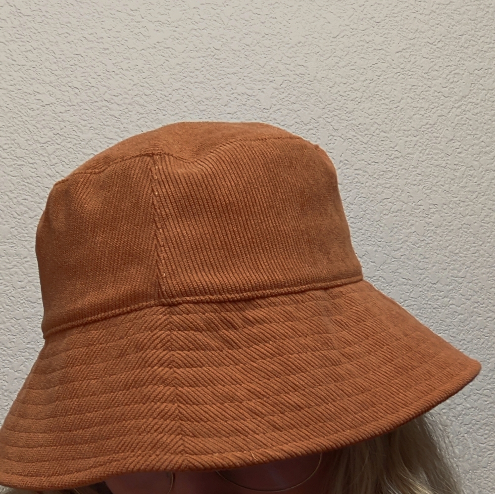 Corduroy rust colored bucket hat
